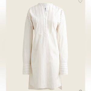NWT THOMAS MASON X J. Crew Cream Pinstripe Long-Sleeve Tunic Dress, XS